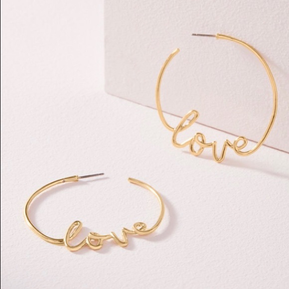 Stella & Dot Jewelry - Stella & Dot “Love” Hoop Earrings